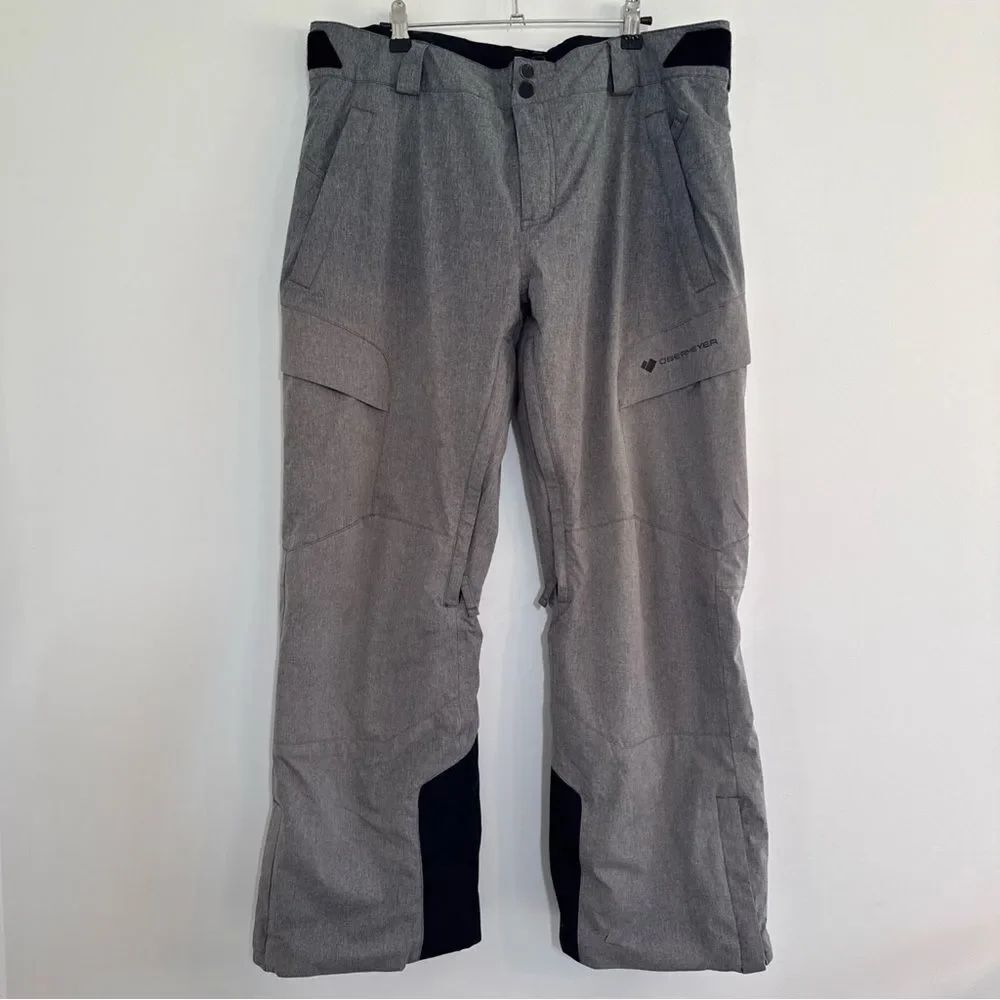 Obermeyer Snow Ski Pants Men Large Short gray Outdoor Snowboard *FLAWED*